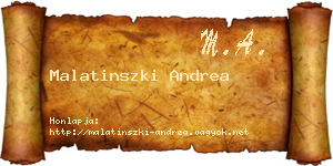 Malatinszki Andrea névjegykártya