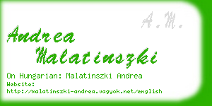 andrea malatinszki business card